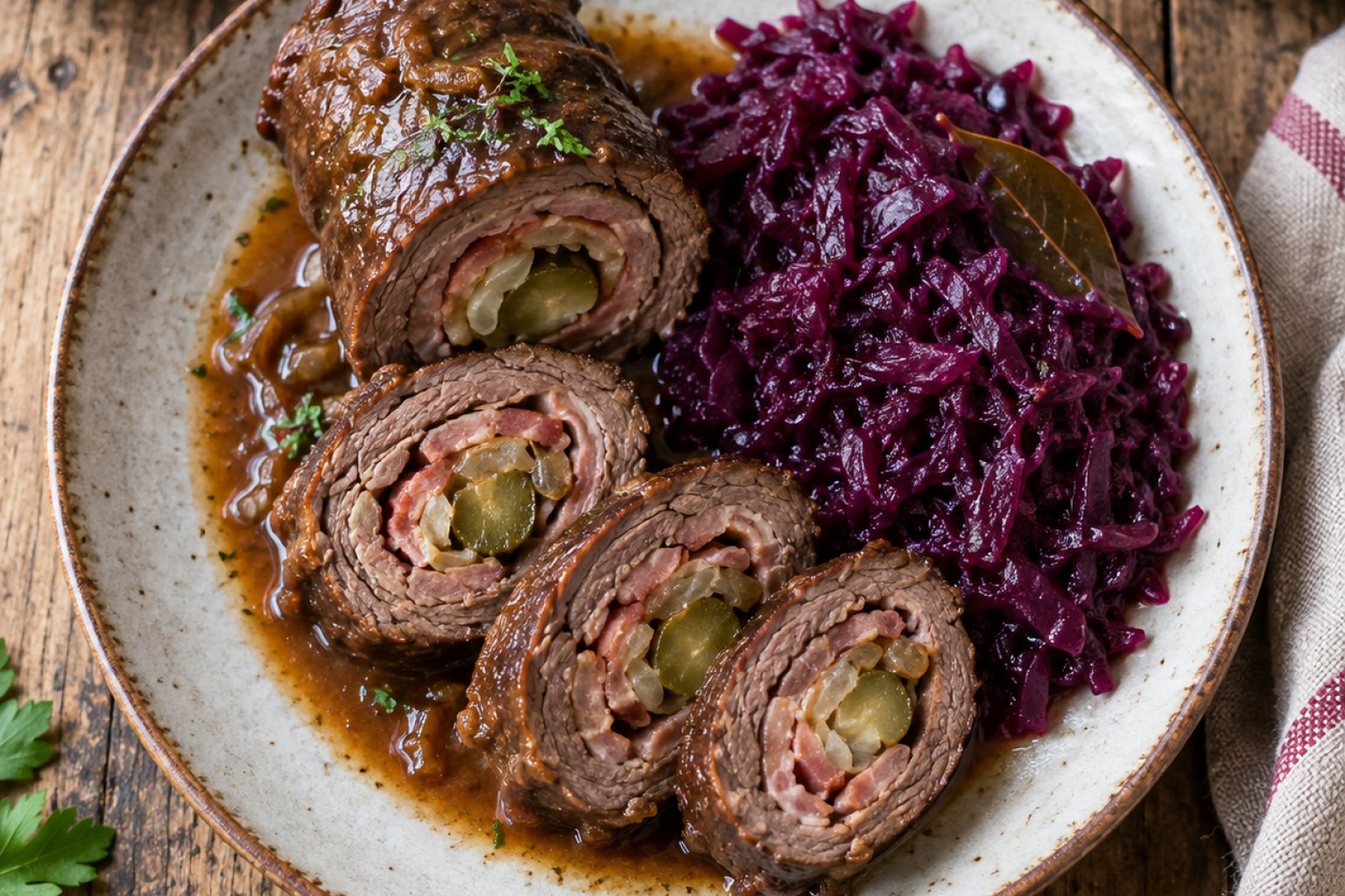 Rinderrouladen mit Rotkohl Kalorien und Nährwerte