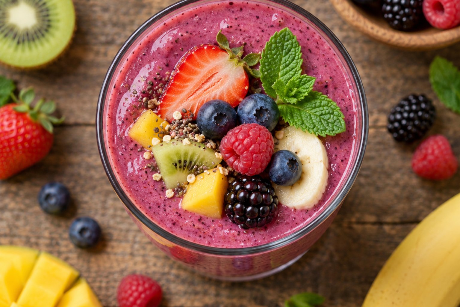 Smoothie (Frucht, gemischt) Kalorien und Nährwerte