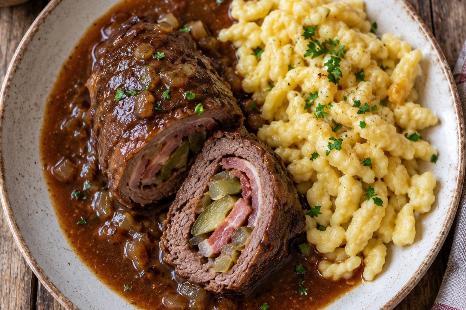 Rinderrouladen mit Spätzle Kalorien und Nährwerte