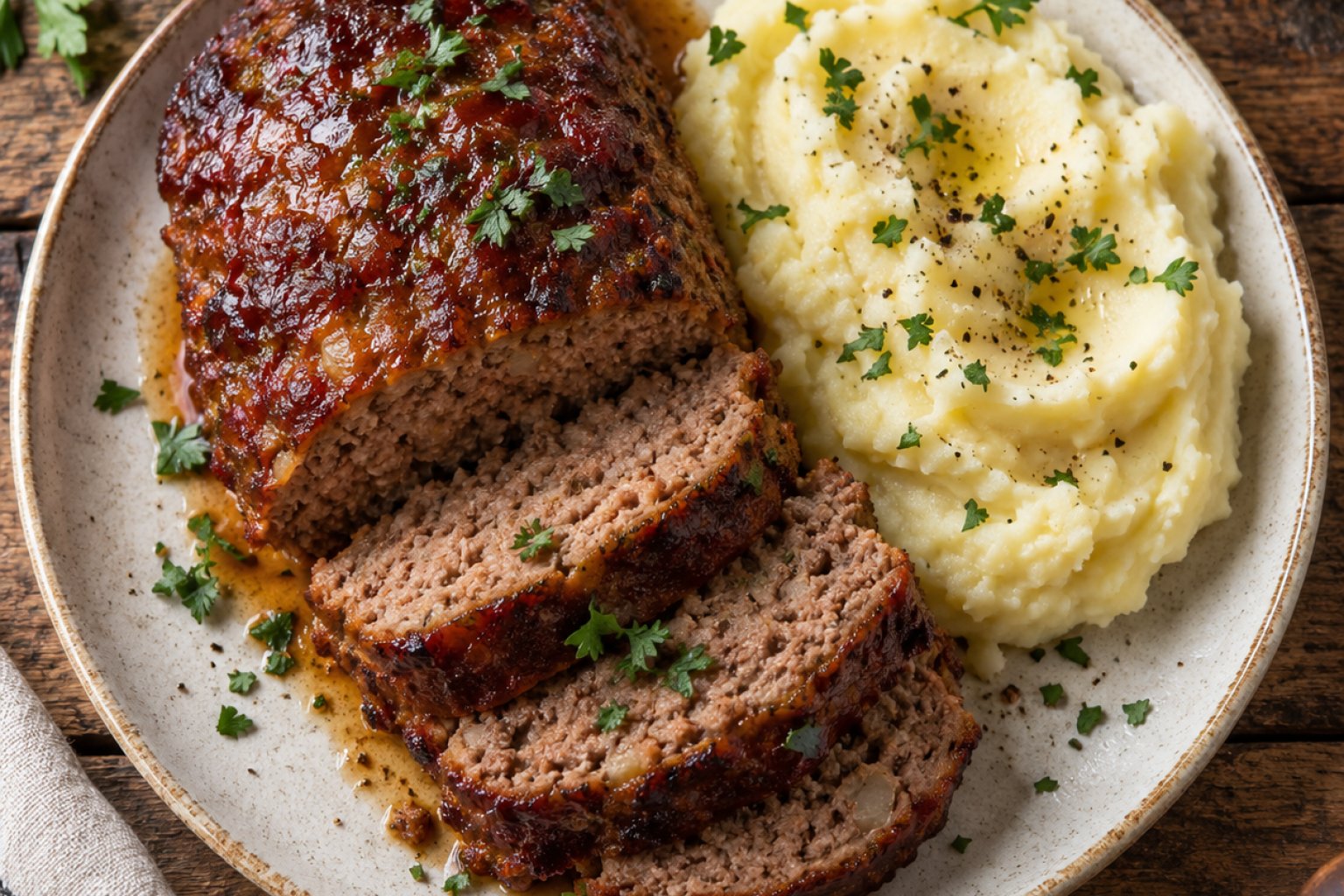Rinderhackbraten mit Kartoffelpüree Kalorien und Nährwerte
