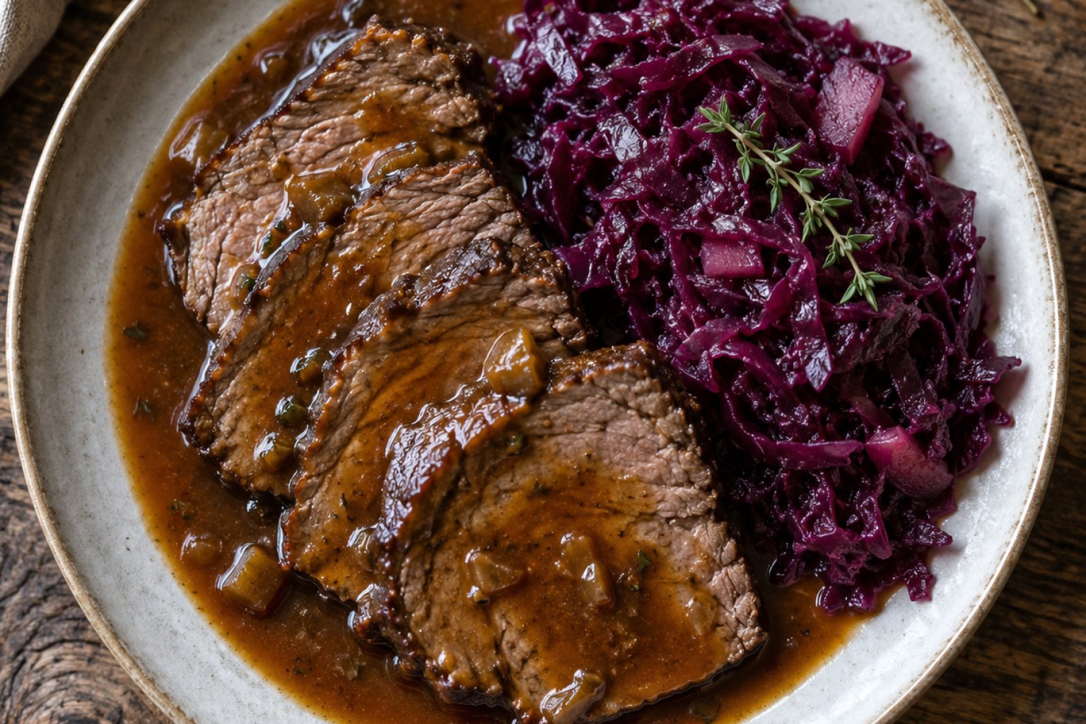 Rinderbraten mit Rotkohl Kalorien und Nährwerte