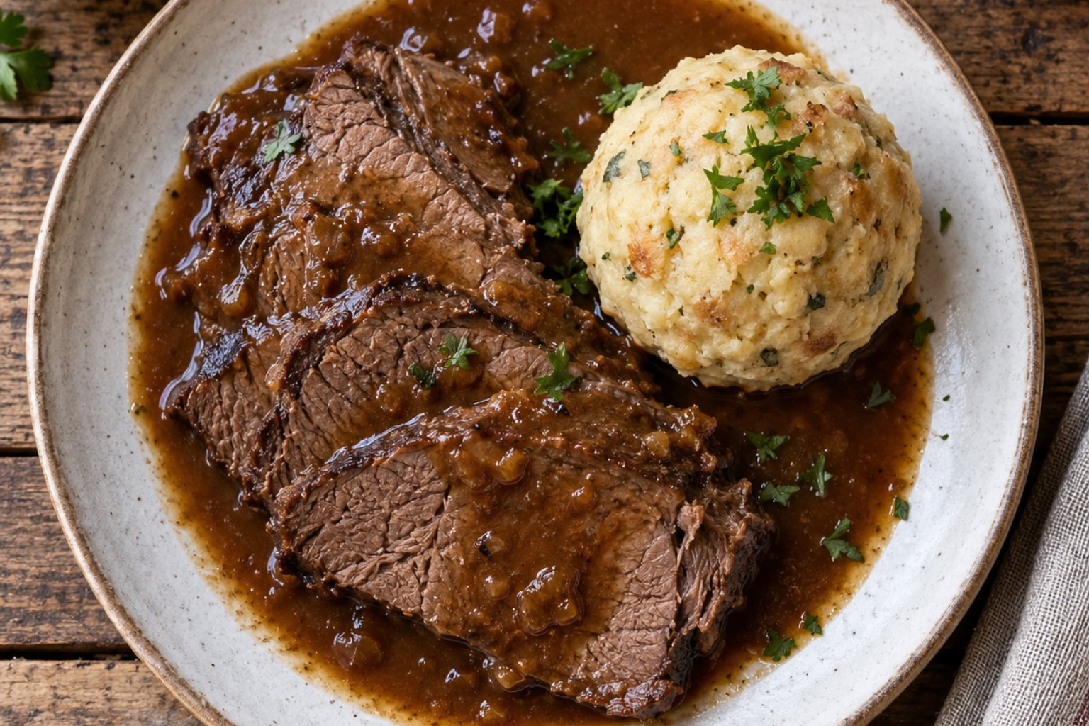 Rinderbraten mit Knödel Kalorien und Nährwerte
