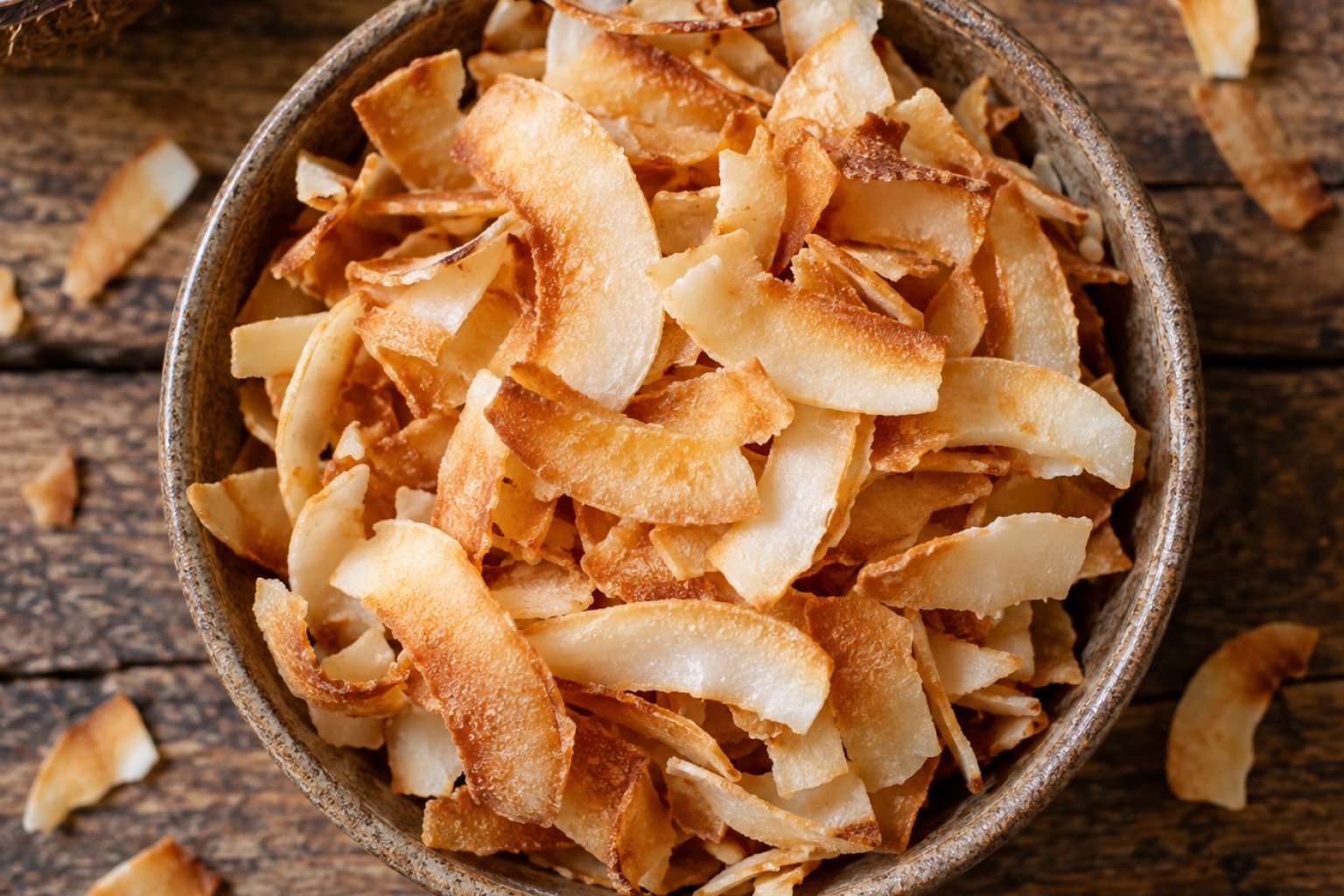Kokoschips (geröstet) Kalorien und Nährwerte