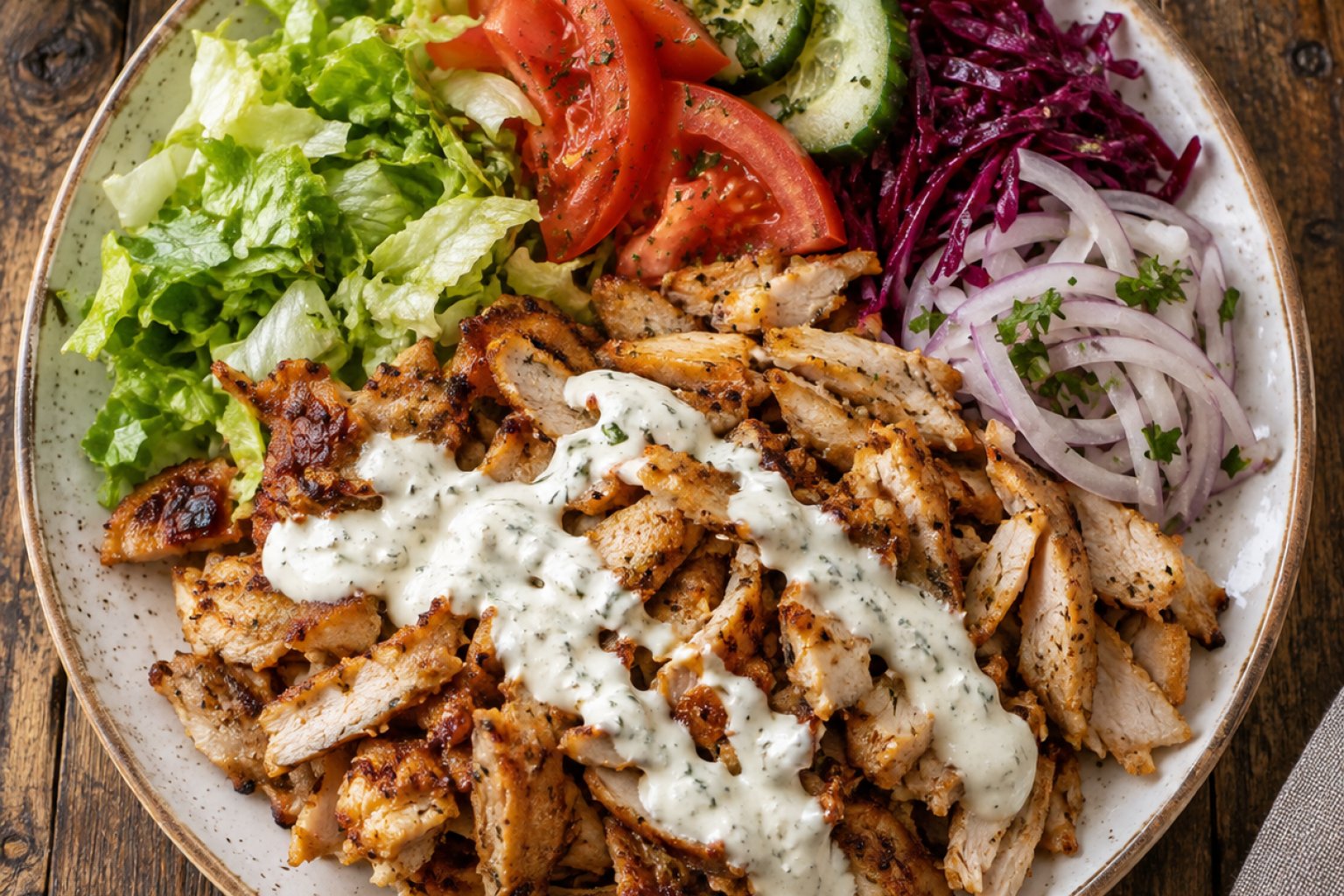 Hühnchen-Döner (Teller) Kalorien und Nährwerte