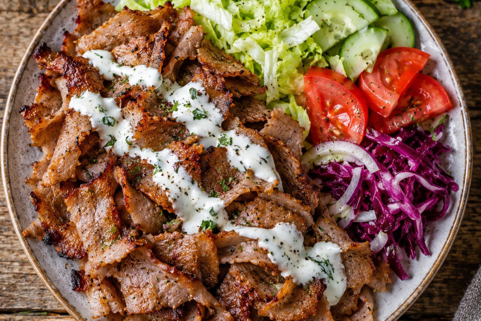 Döner-Teller mit Salat Kalorien und Nährwerte