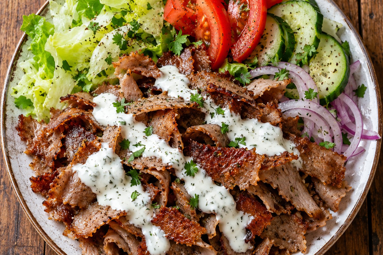 Döner Teller mit Joghurtsauce Kalorien und Nährwerte