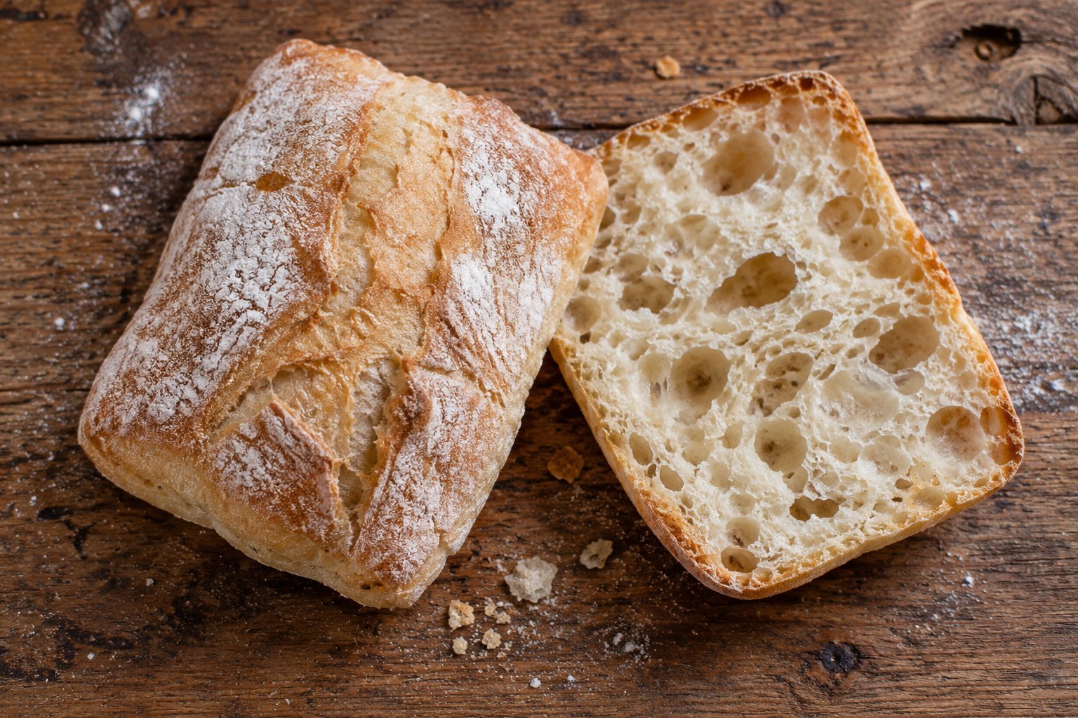 Ciabatta-Brötchen Kalorien und Nährwerte