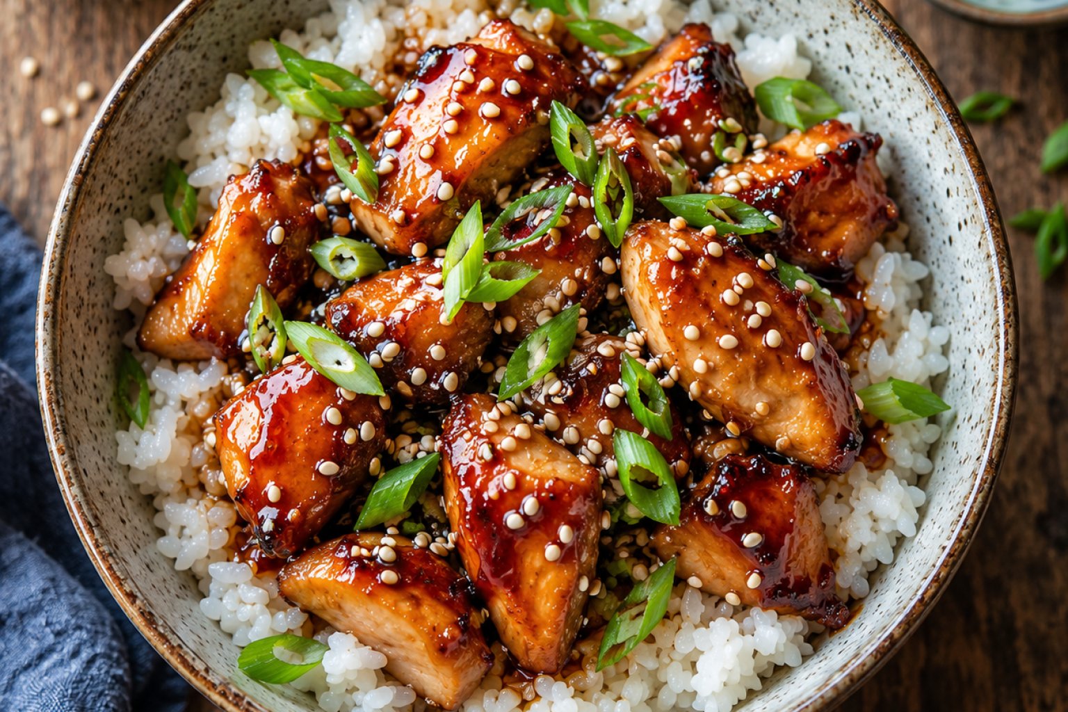Chicken Teriyaki mit Reis Kalorien und Nährwerte