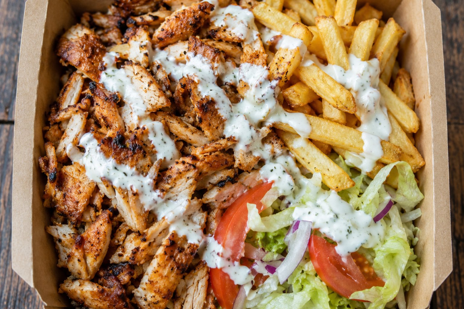Hähnchen-Döner-Box Kalorien und Nährwerte