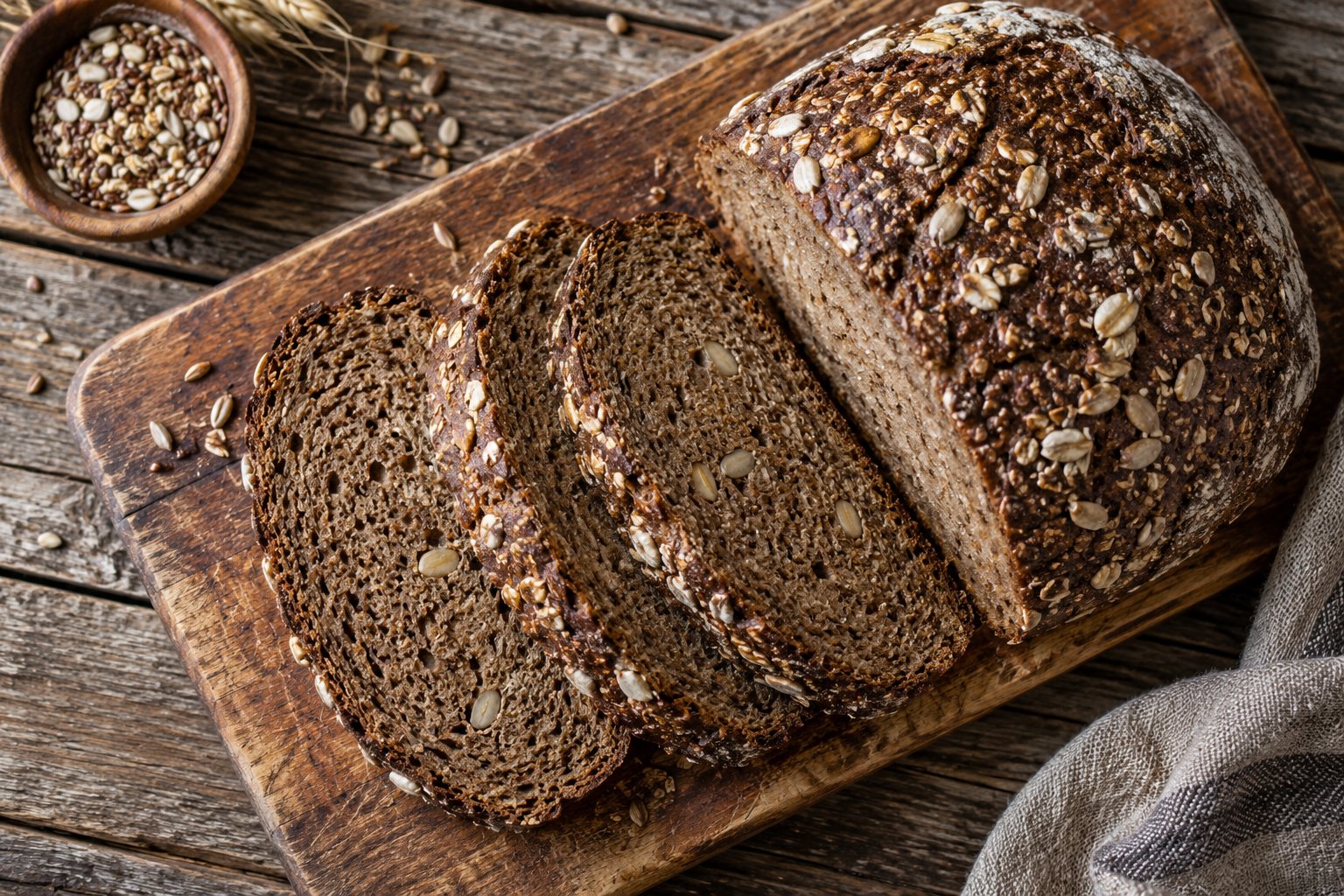 Vollkorn-Schwarzbrot Kalorien und Nährwerte