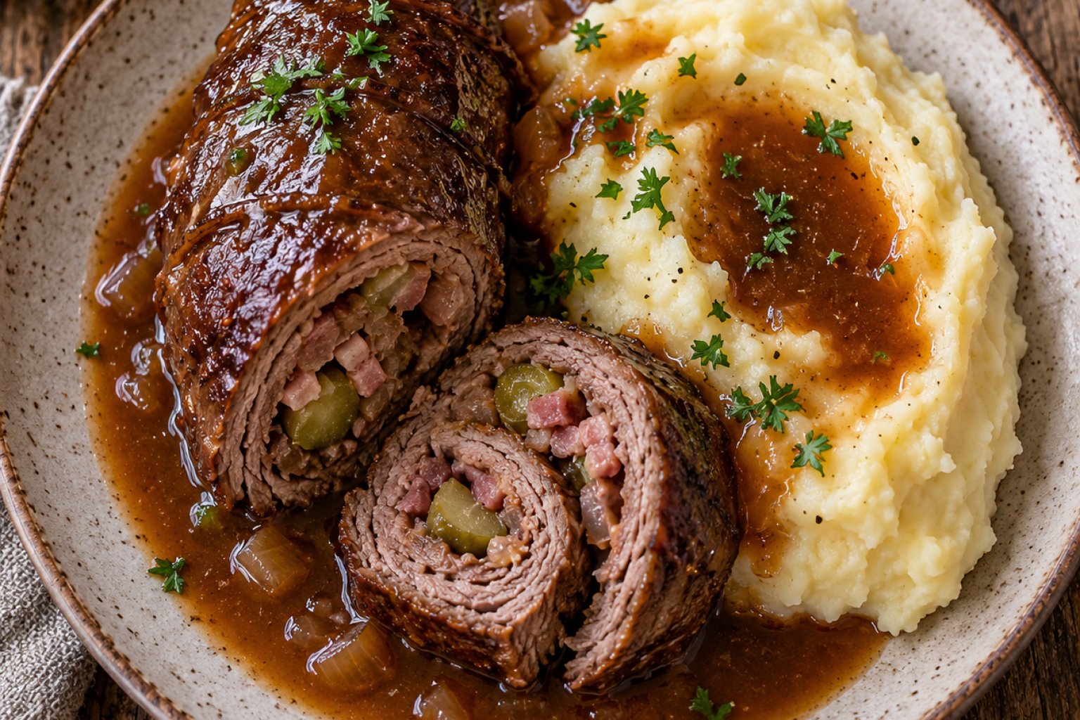 Rinderroulade mit Kartoffelpüree Kalorien und Nährwerte