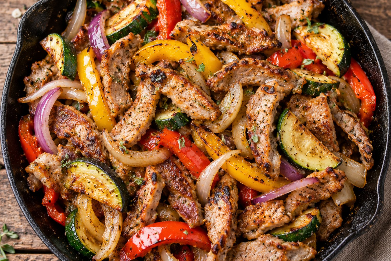 Gyros-Pfanne mit Gemüse Kalorien und Nährwerte