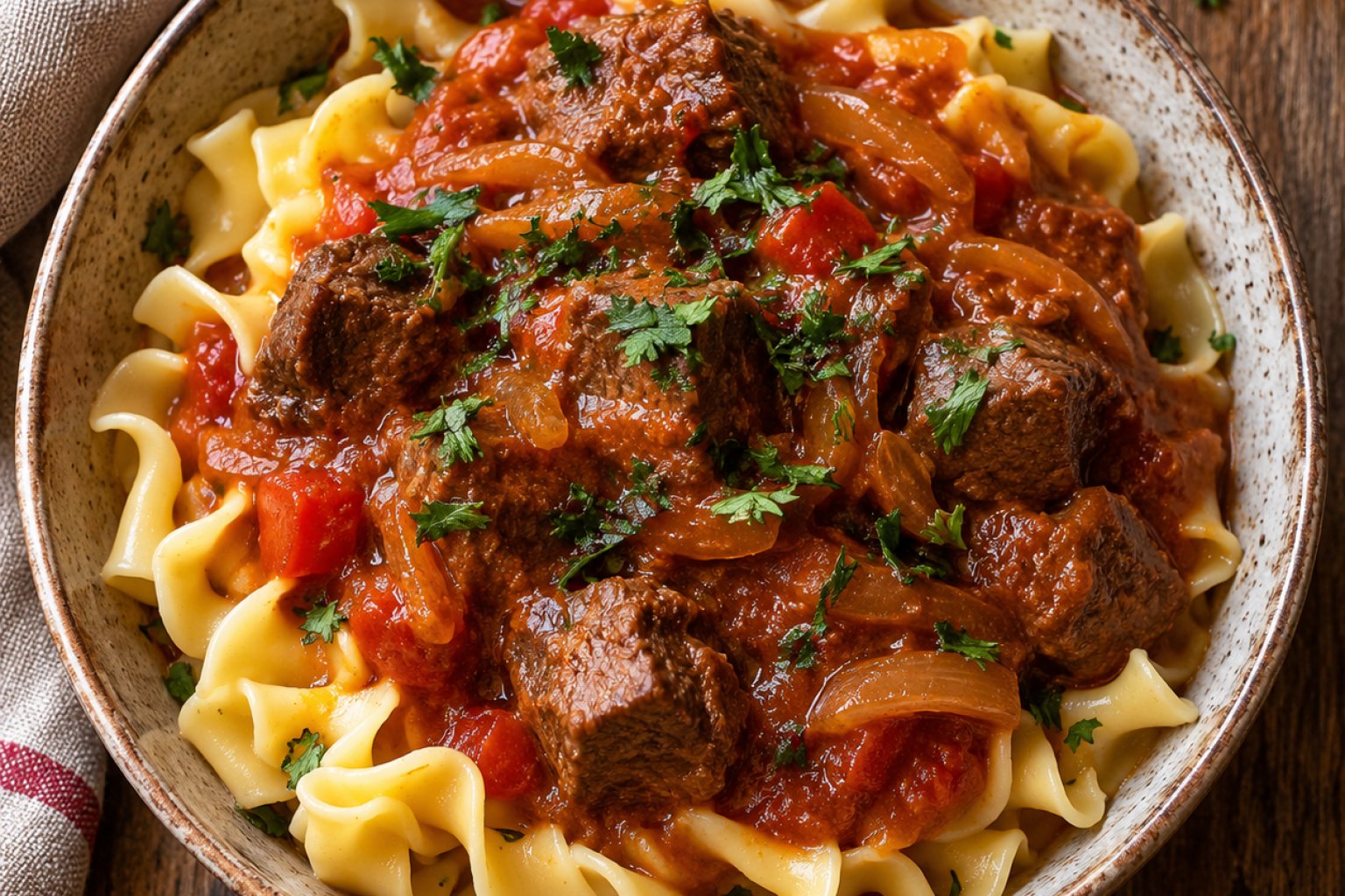 Rindergulasch mit Nudeln Kalorien und Nährwerte