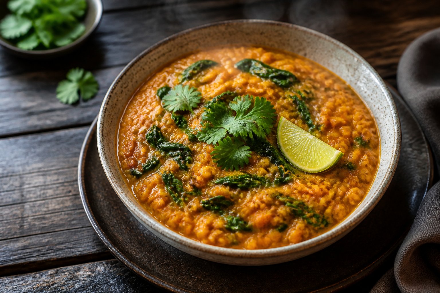 Linsen-Dal mit Spinat – Rezept mit Kalorien und Nährwerten