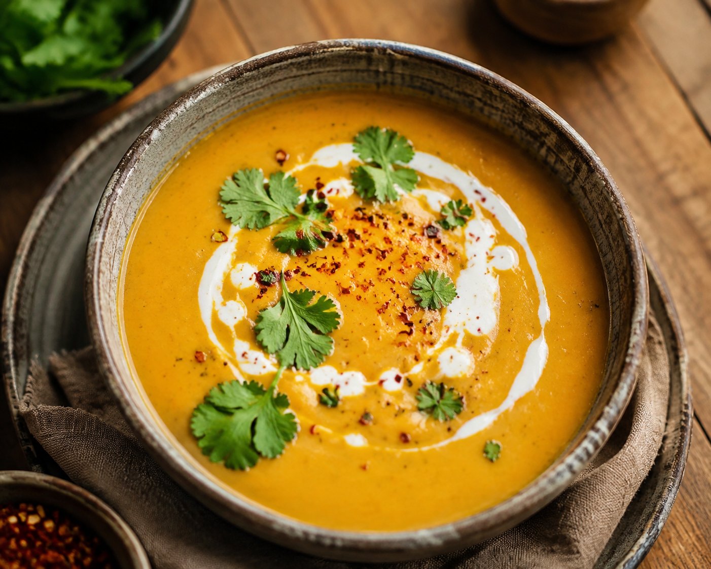 Kürbissuppe mit Ingwer und Kokos – Rezept mit Kalorien und Nährwerten