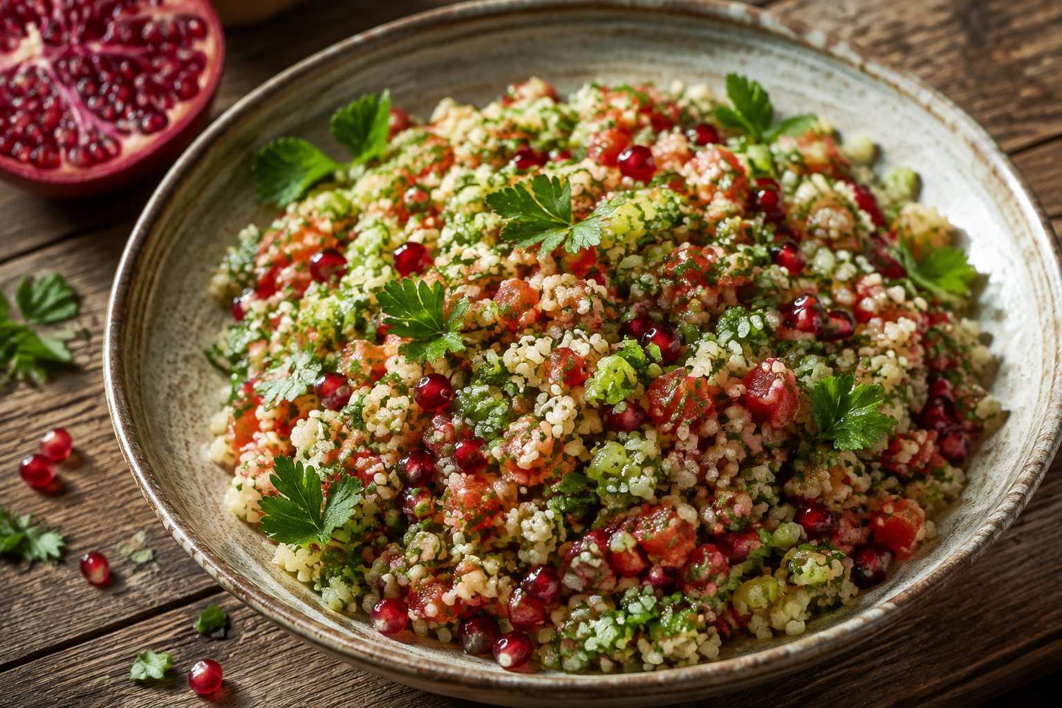 Bulgur-Salat mit Petersilie und Granatapfel – Rezept mit Kalorien und Nährwerten