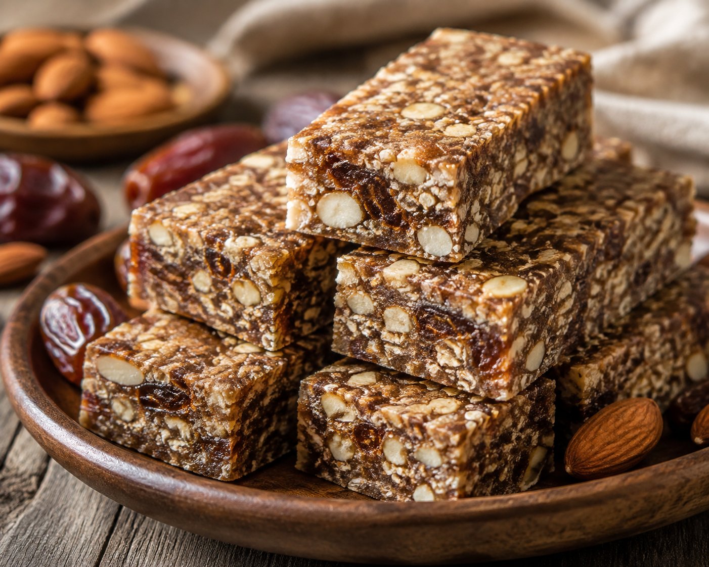 Proteinriegel mit Datteln und Mandeln – Rezept mit Kalorien und Nährwerten