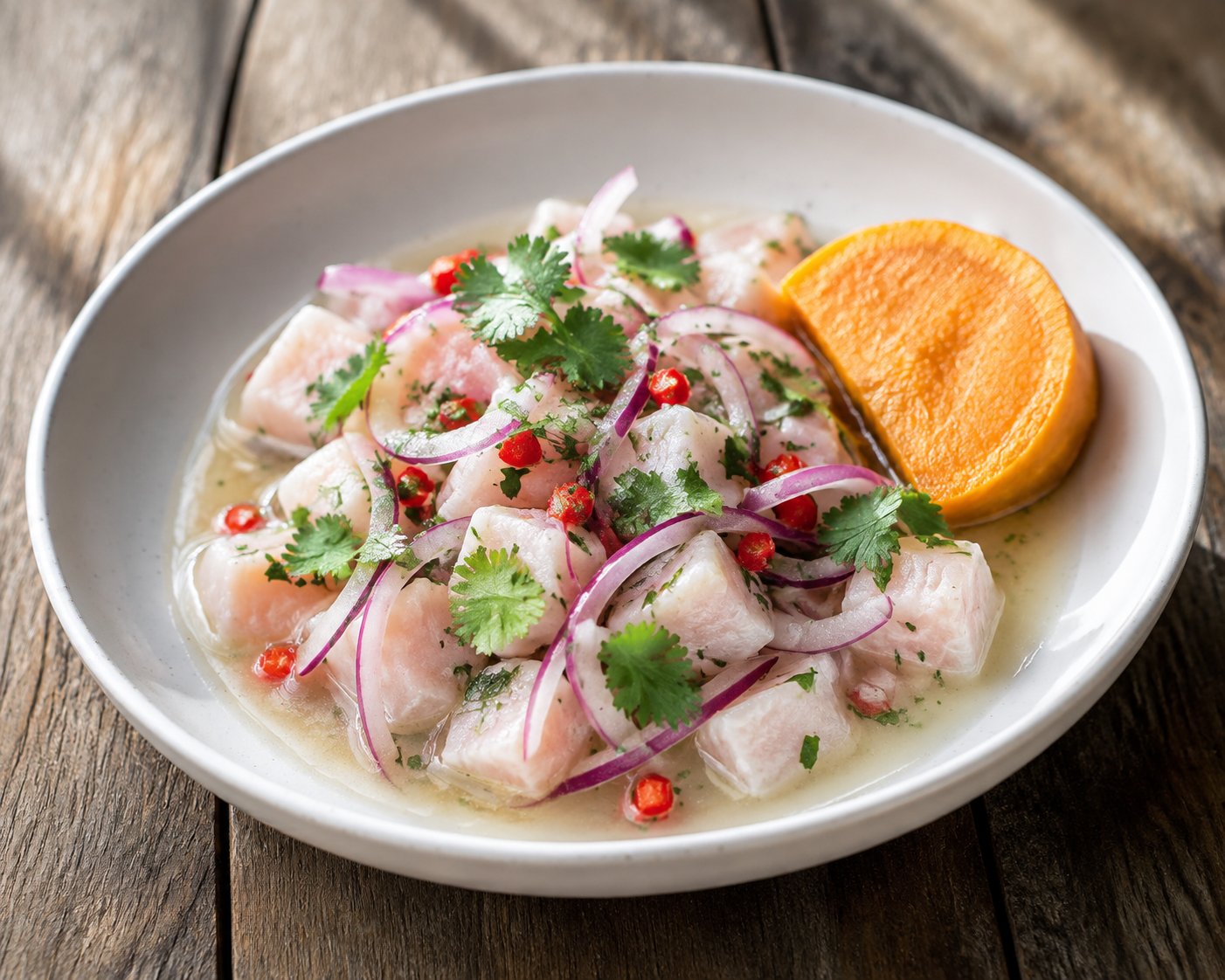 Peruanisches Ceviche mit Limette und Koriander – Rezept mit Kalorien und Nährwerten