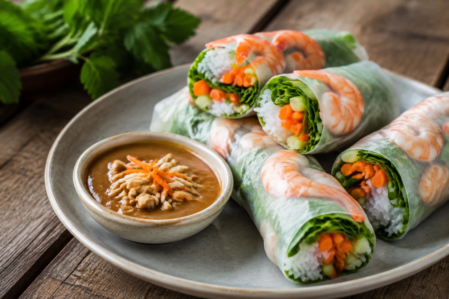 Vietnamesische Sommerrollen mit Garnelen – Rezept mit Kalorien und Nährwerten