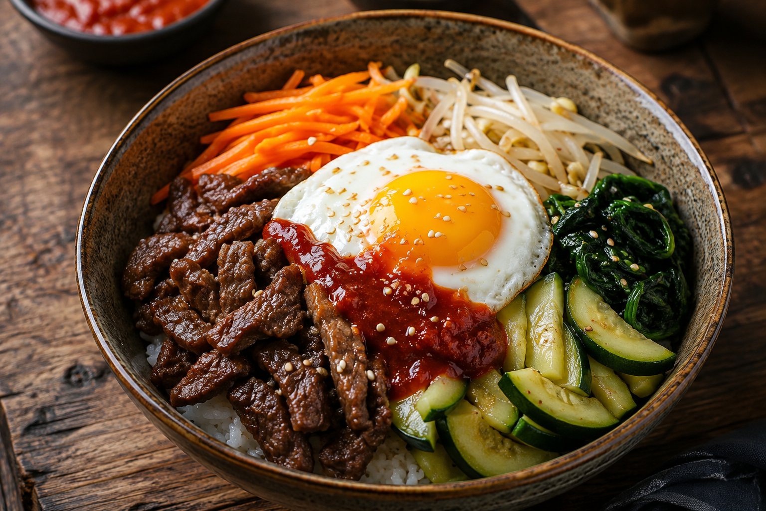 Koreanisches Bibimbap mit Rindfleisch – Rezept mit Kalorien und Nährwerten