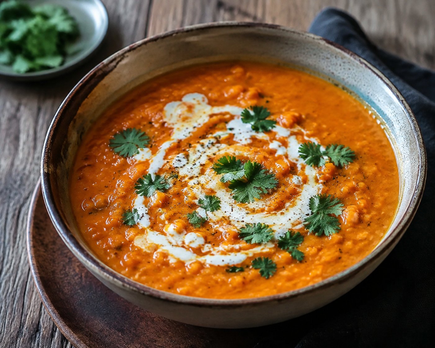 Rote Linsensuppe mit Curry und Kokosmilch – Rezept mit Kalorien und Nährwerten