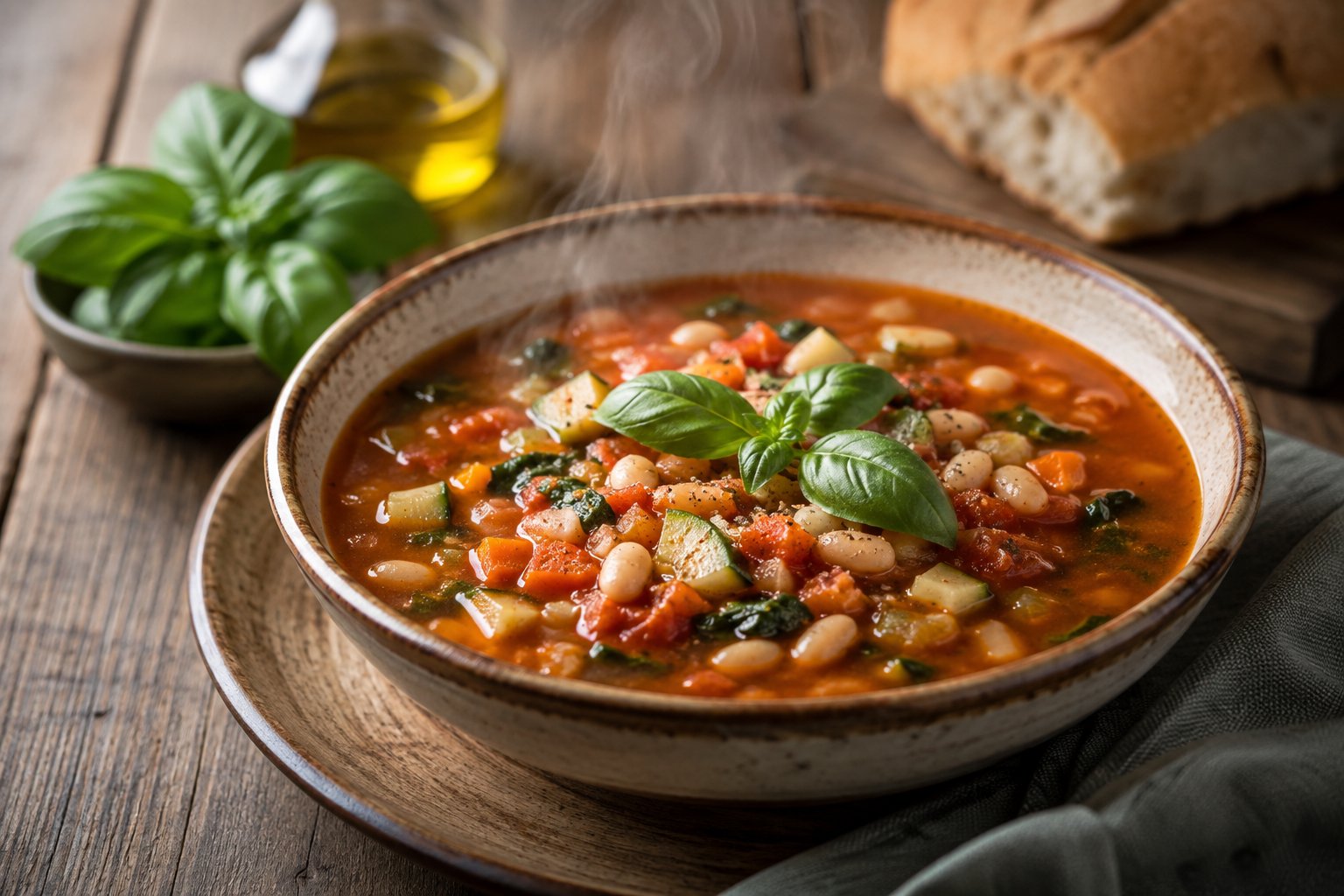 Italienische Minestrone mit weißen Bohnen – Rezept mit Kalorien und Nährwerten