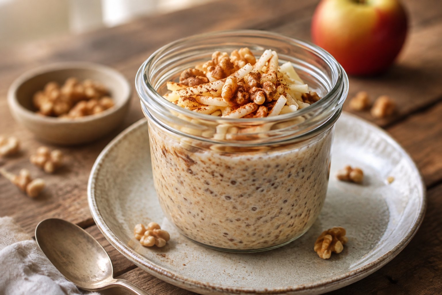 Apfel-Zimt-Overnight-Porridge – Rezept mit Kalorien und Nährwerten