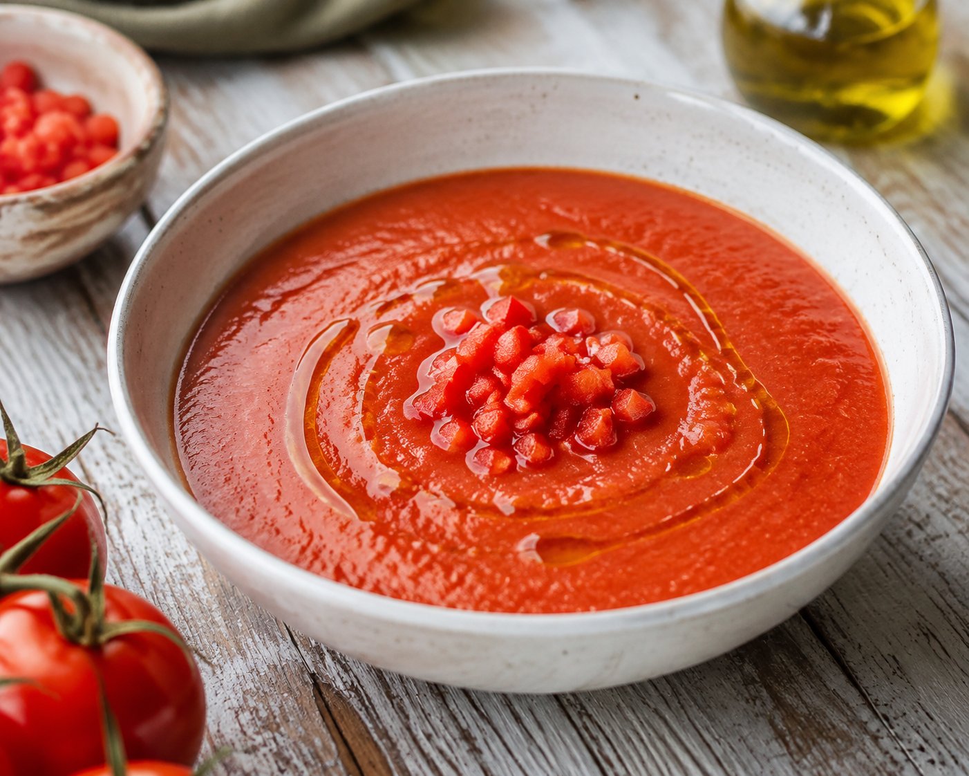 Spanische Gazpacho mit Paprika – Rezept mit Kalorien und Nährwerten