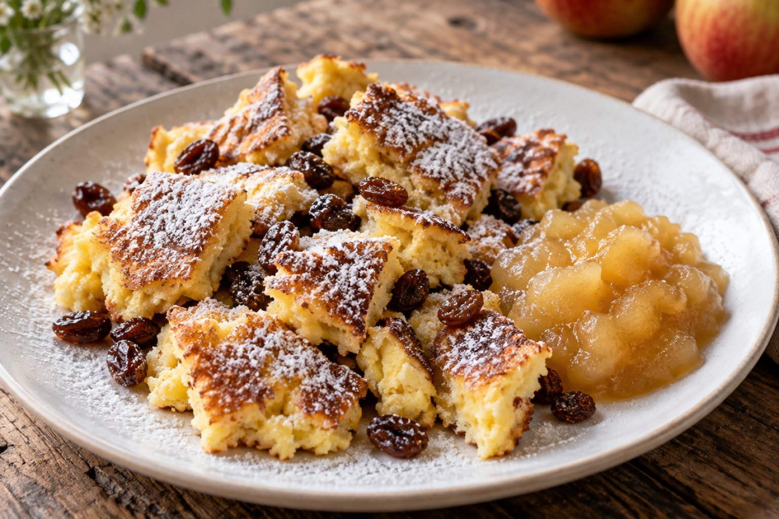 Kaiserschmarrn mit Apfelmus – Rezept mit Kalorien und Nährwerten