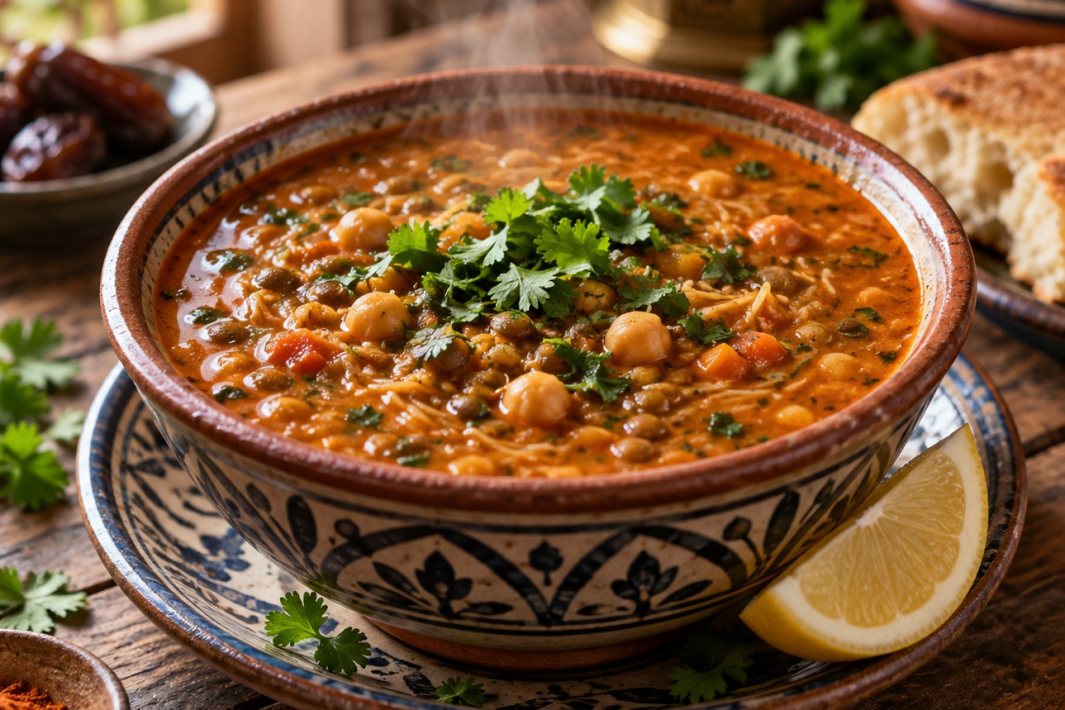 Marokkanische Linsensuppe Harira – Rezept mit Kalorien und Nährwerten