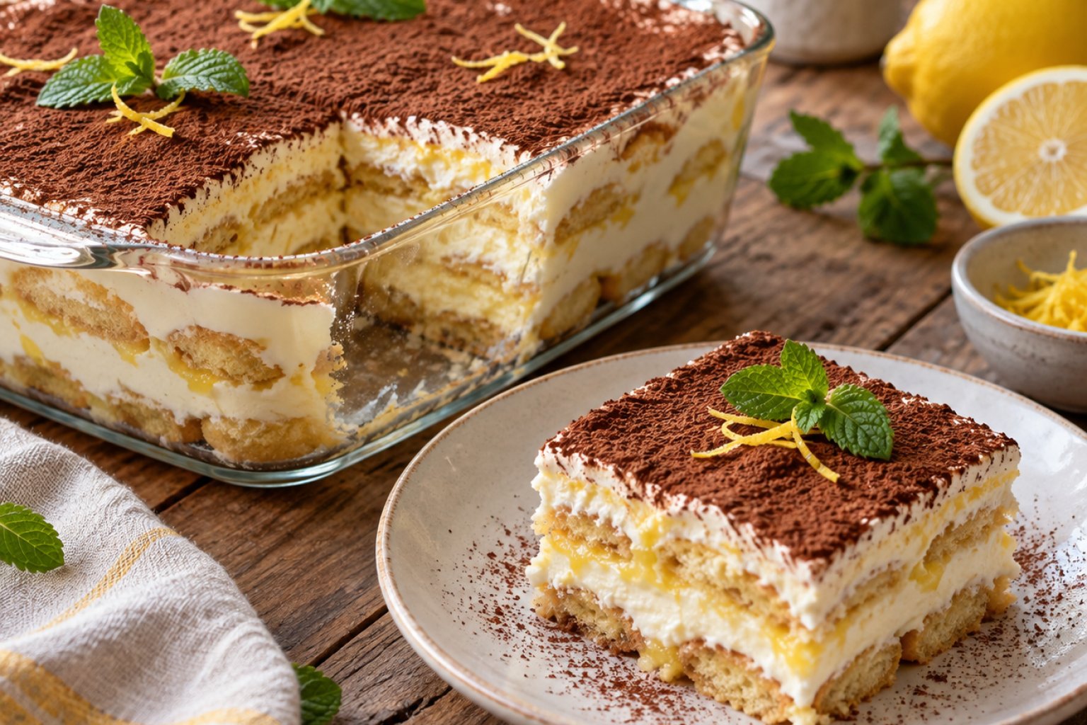 Griechisches Joghurt-Zitronen-Tiramisu – Rezept mit Kalorien und Nährwerten