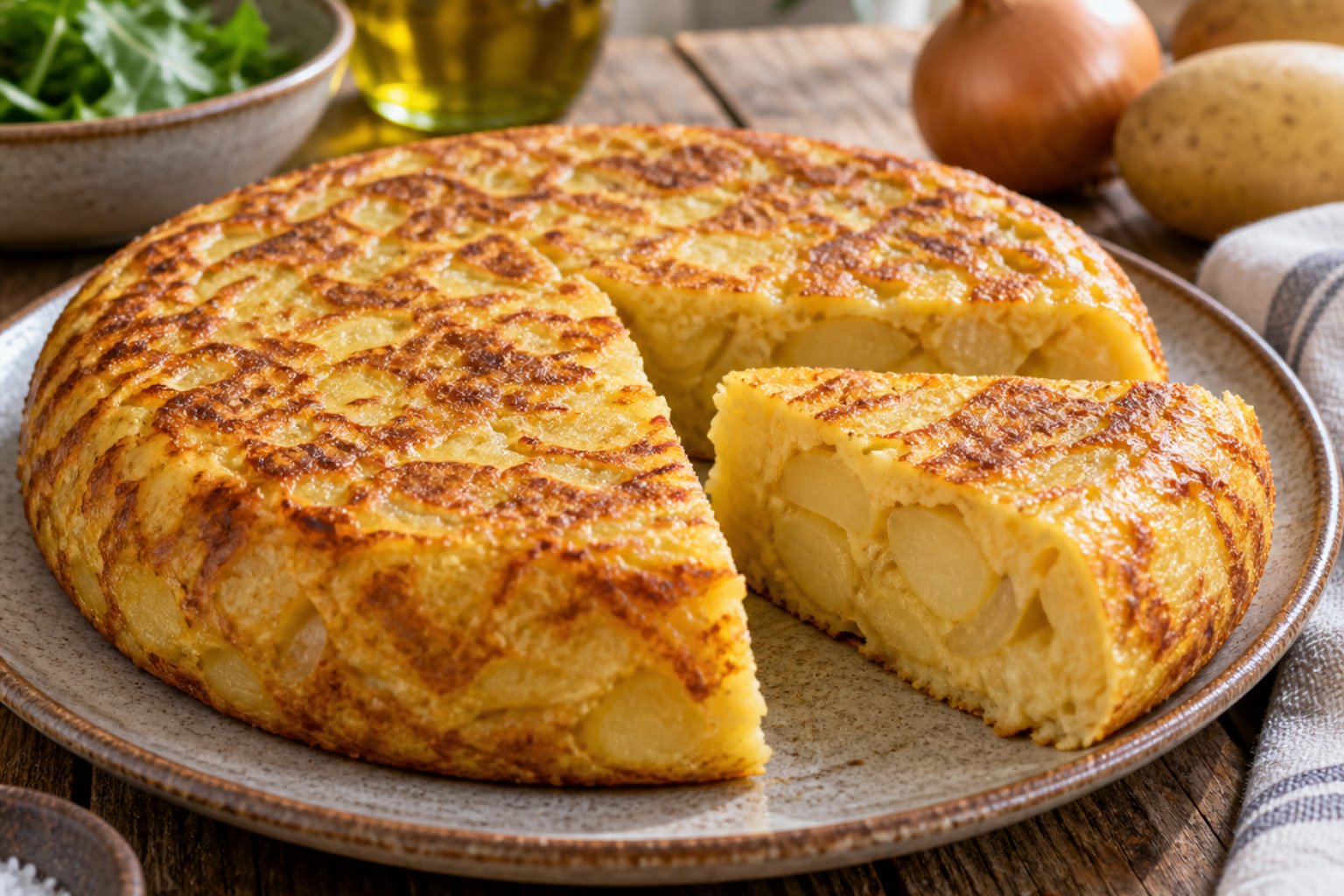 Spanisches Tortilla-Omelett mit Kartoffeln und Zwiebeln – Rezept mit Kalorien und Nährwerten