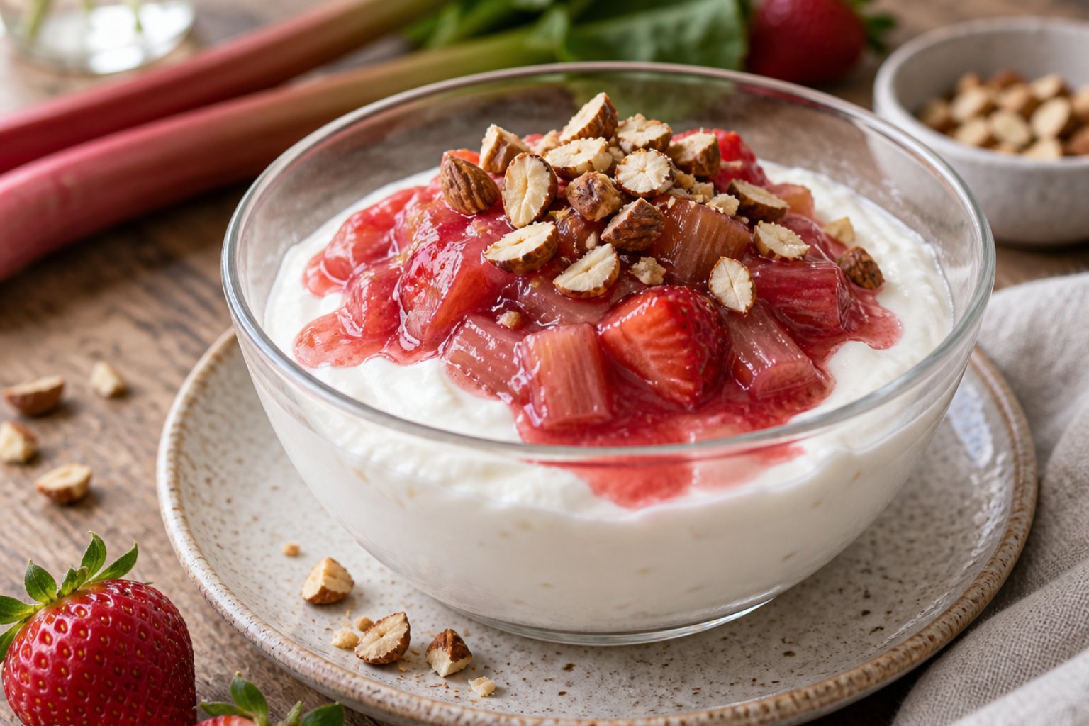 Rhabarber-Erdbeer-Kompott mit Skyr – Rezept mit Kalorien und Nährwerten