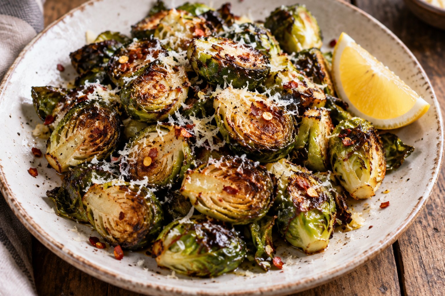 Gebratener Rosenkohl mit Parmesan und Chili – Rezept mit Kalorien und Nährwerten