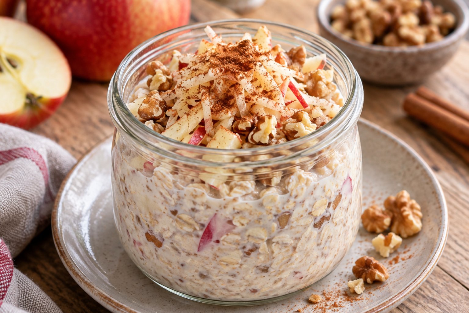 Bircher Müsli mit Apfel und Nüssen – Rezept mit Kalorien und Nährwerten