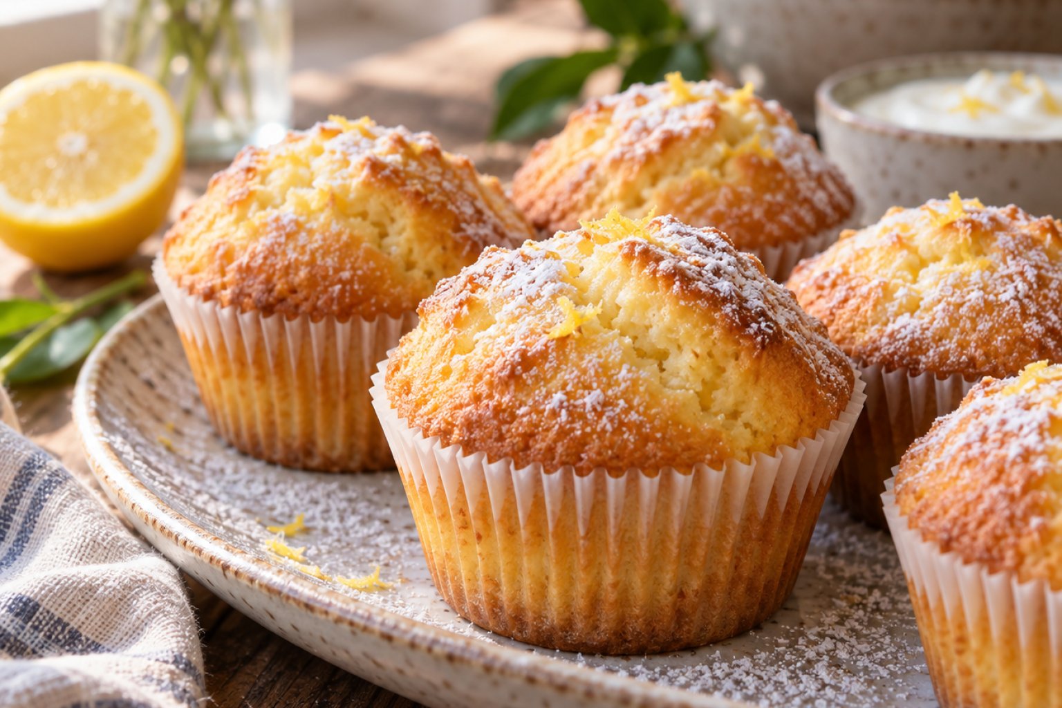 Gebackene Zitronen-Joghurt-Muffins