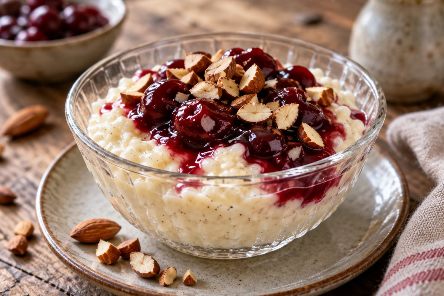Kirsch-Vanille-Reispudding mit Haferdrink – Rezept mit Kalorien und Nährwerten