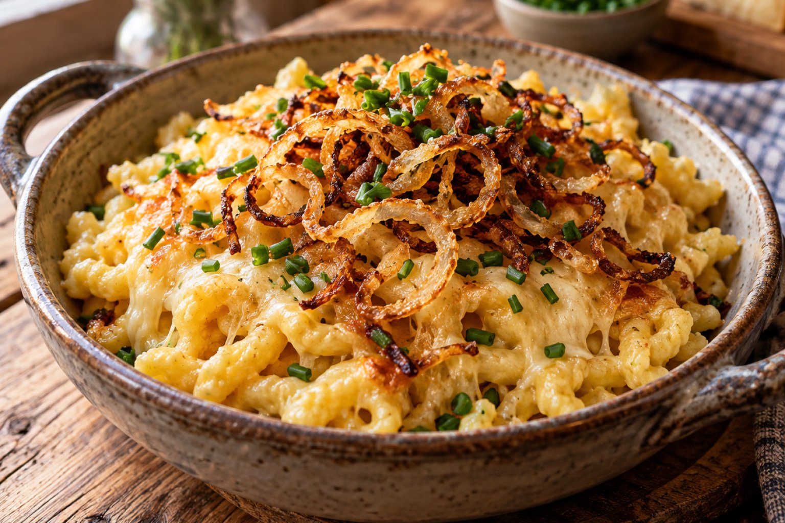 Käsespätzle mit Röstzwiebeln