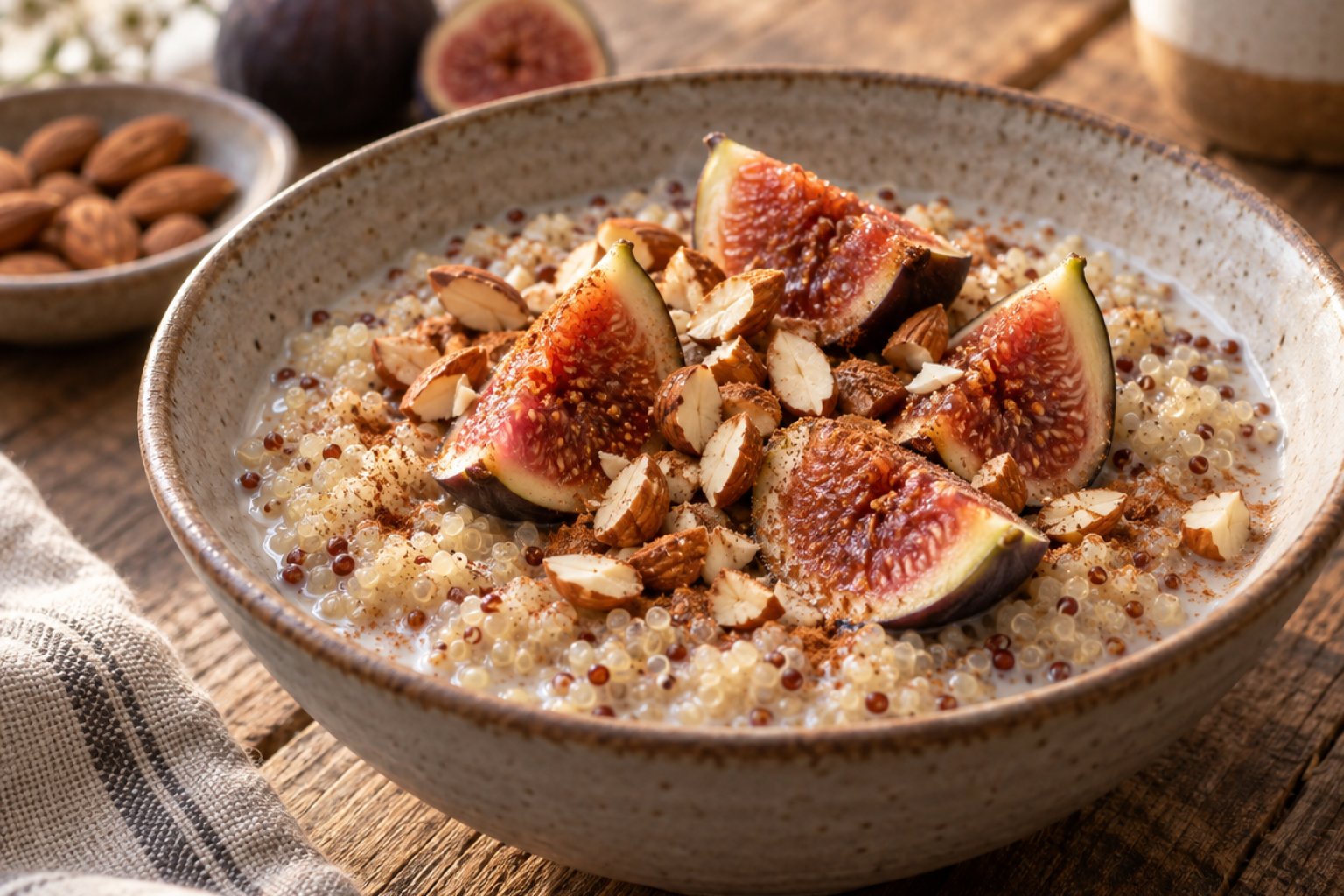 Frühstücks-Quinoa mit Mandelmilch und Feigen