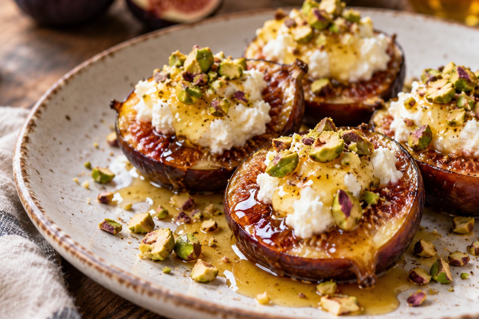 Gebackene Feigen mit Ricotta und Honig