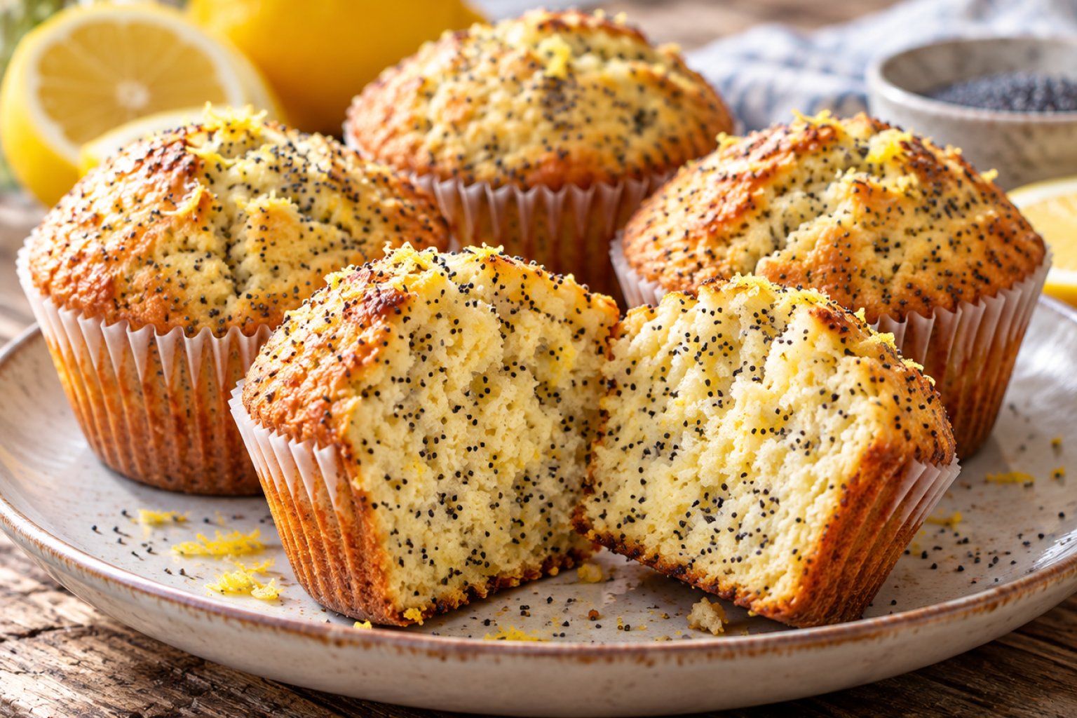Protein-Zitronen-Mohn-Muffins – Rezept mit Kalorien und Nährwerten