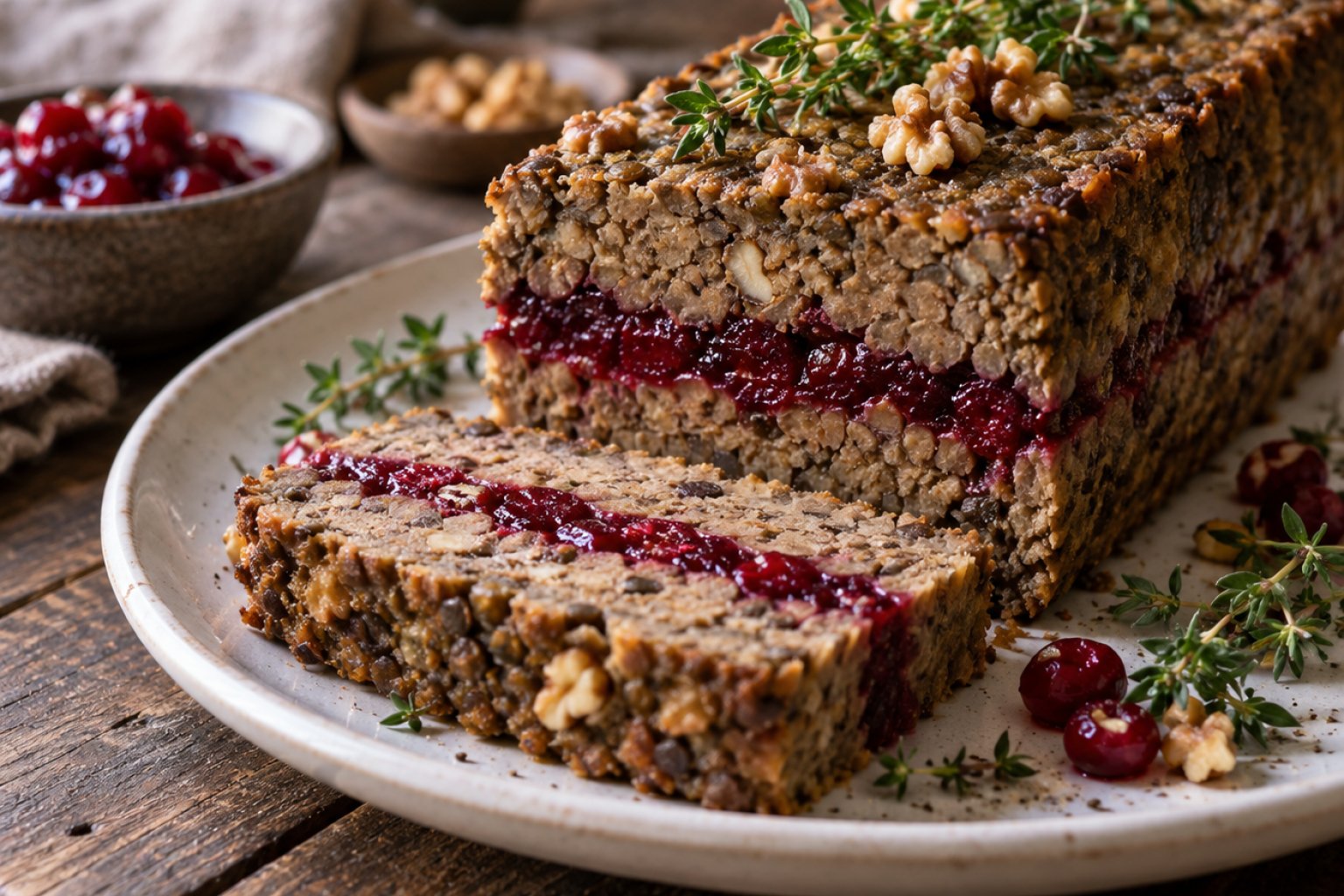 Vegane Linsen-Walnuss-Pastete mit Preiselbeeren – Rezept mit Kalorien und Nährwerten