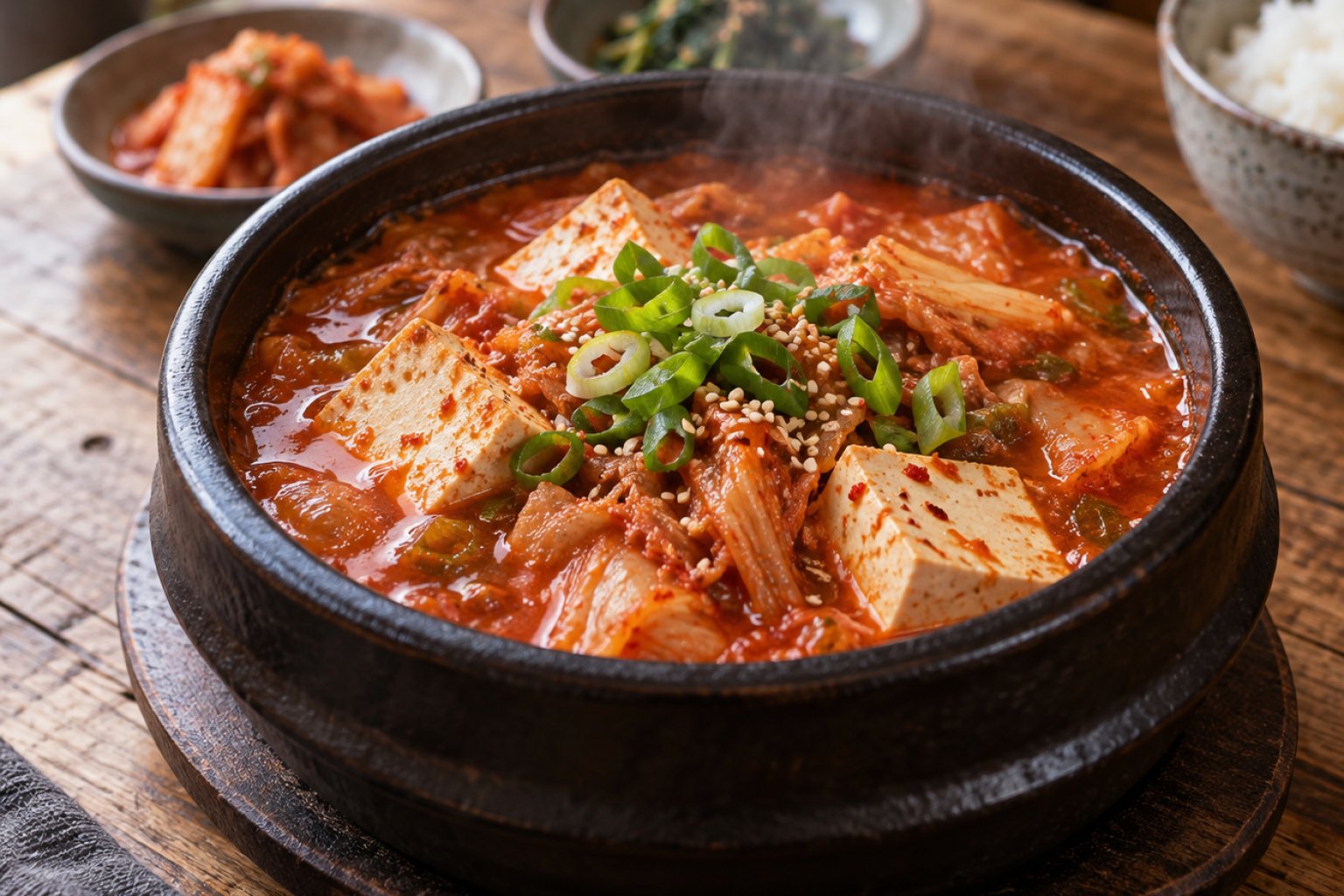 Koreanisches Kimchi-Jjigae mit Tofu