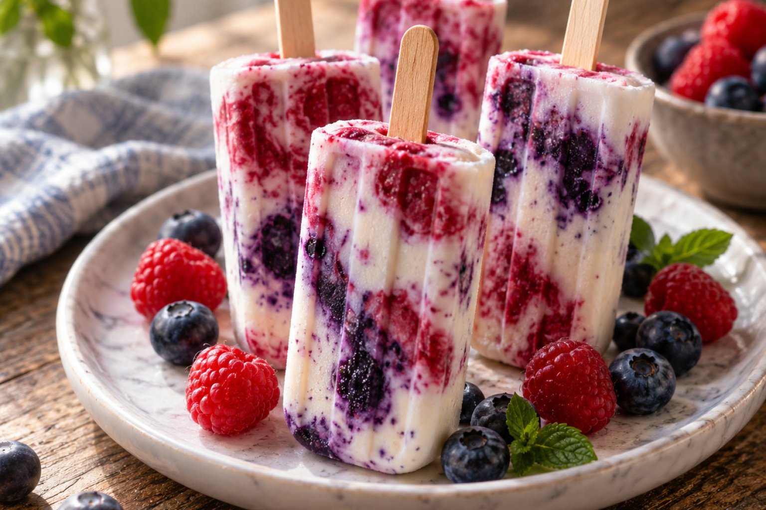 Protein-Beeren-Joghurt-Eis am Stiel – Rezept mit Kalorien und Nährwerten