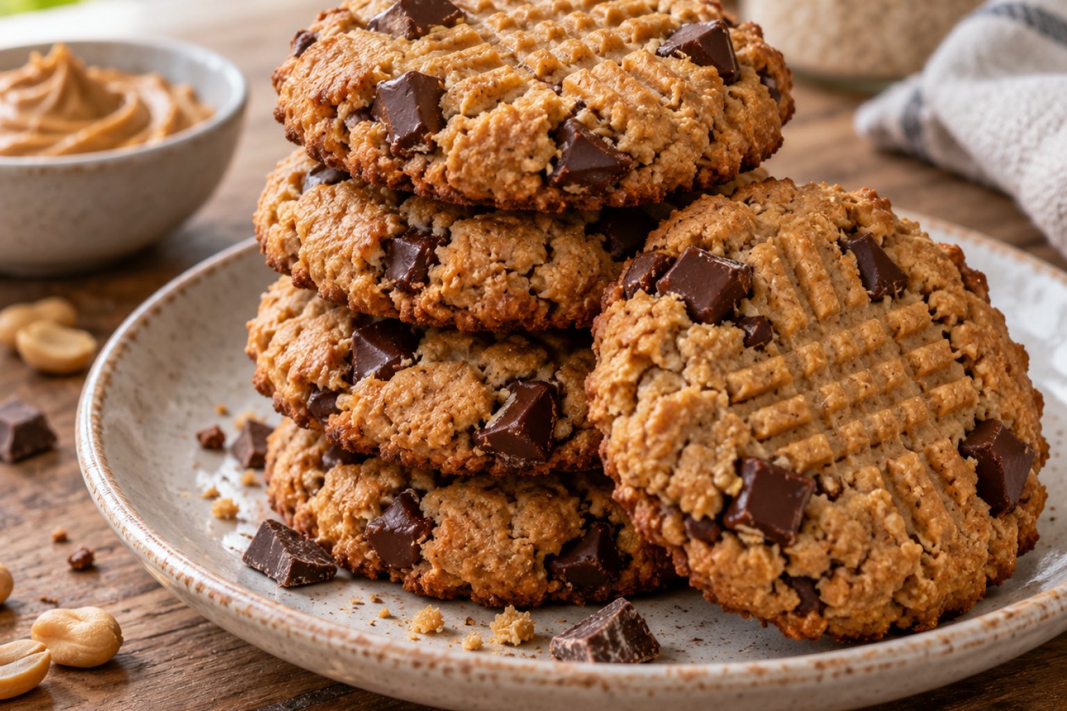 Protein-Erdnussbutter-Cookies ohne Mehl