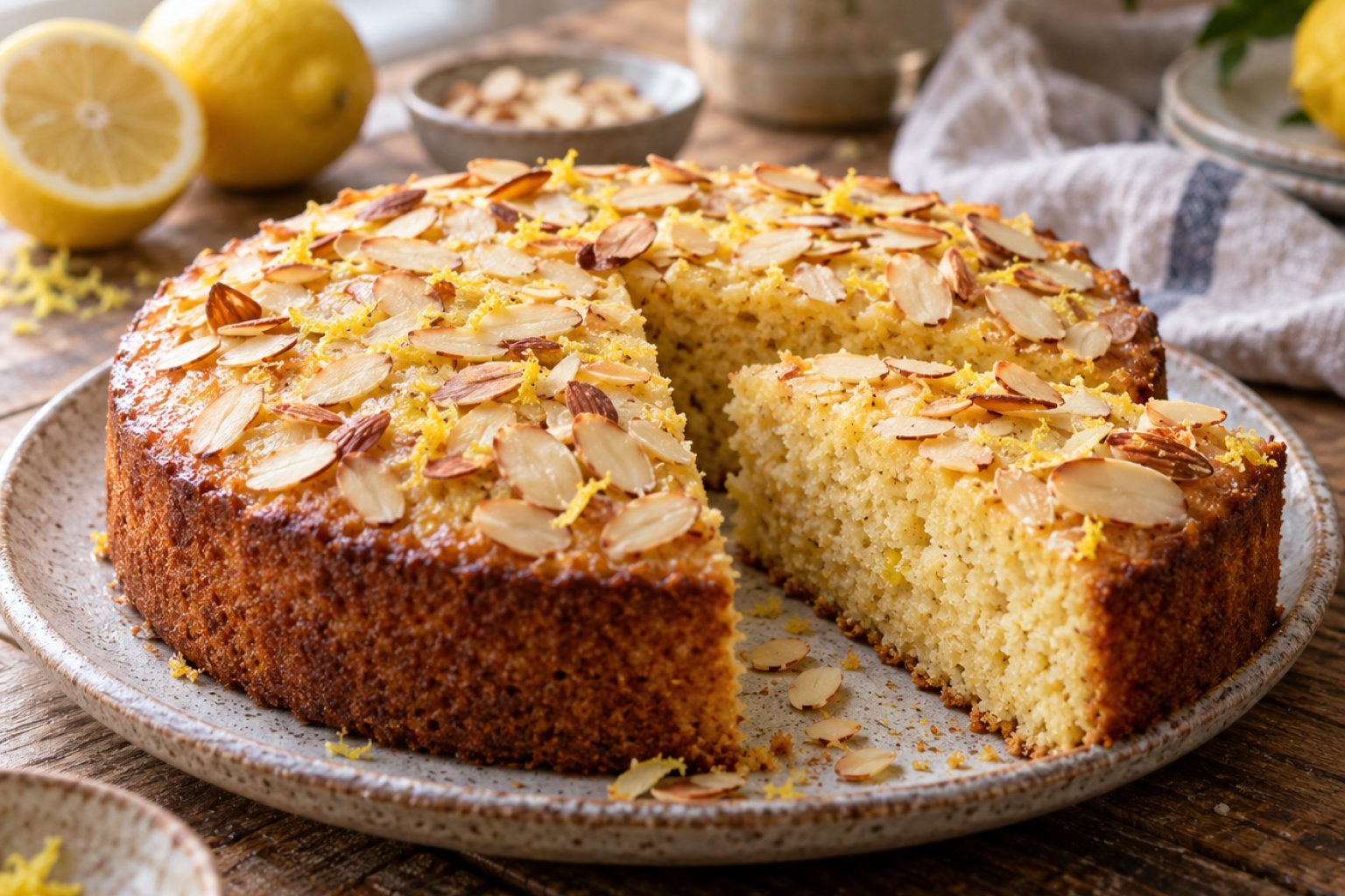 Protein-Zitronenkuchen mit Skyr und Mandeln – Rezept mit Kalorien und Nährwerten