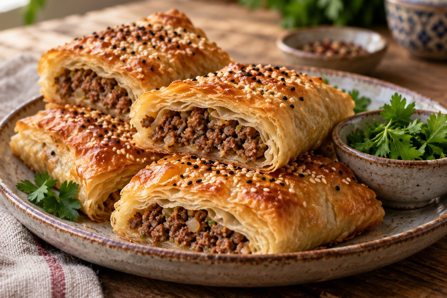 Türkisches Kıymalı Börek mit Hackfleisch – Rezept mit Kalorien und Nährwerten