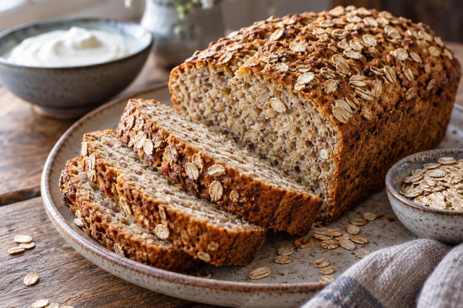 Isländisches Skyr-Haferflocken-Brot – Rezept mit Kalorien und Nährwerten