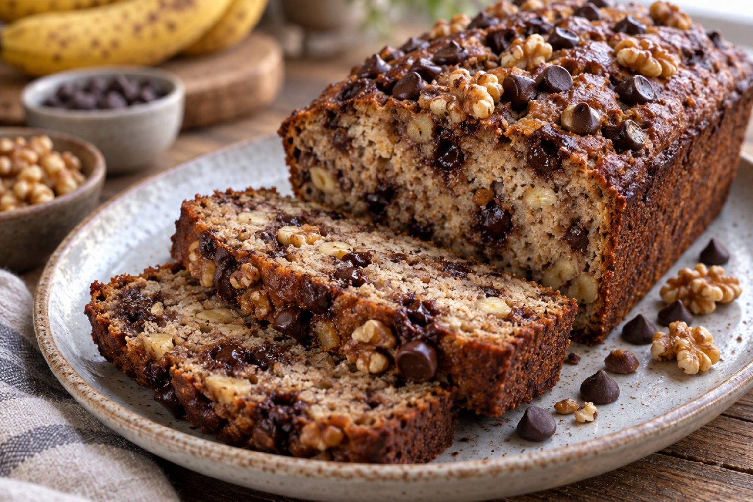 Protein-Schoko-Bananenbrot ohne Zucker