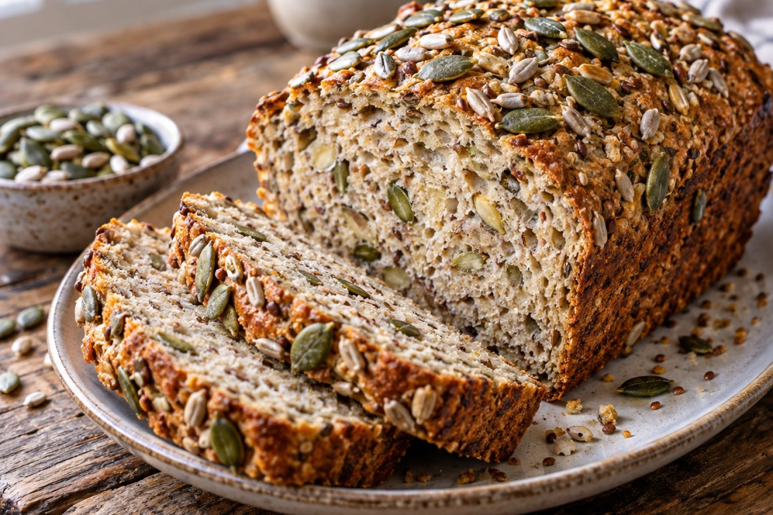 Skyr-Protein-Brot mit Kürbiskernen